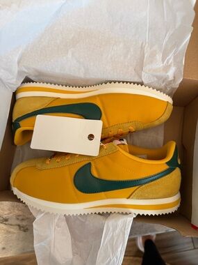Nike Yellow with Green Swoosh Cortez Sneaker